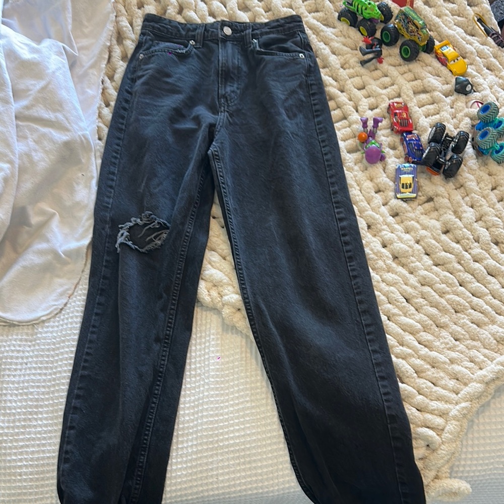 H&M Black Straight Leg Jeans for Women